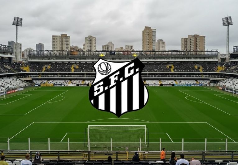 Estádio Vila Belmiro com referência ao Santos Futebol Clube, símbolo da história do clube