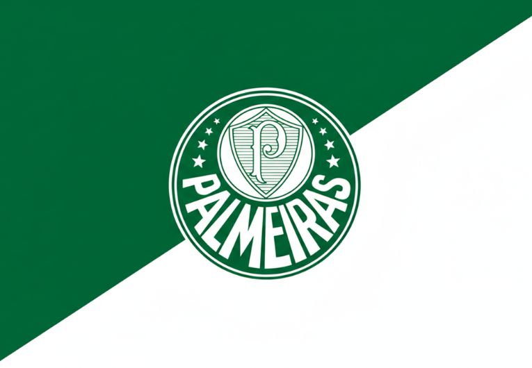 Cores verde e branco do Palmeiras representadas no escudo oficial do clube