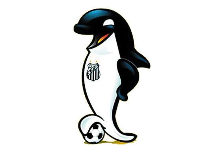 Mascote do Santos Futebol Clube representado pela baleia, símbolo oficial do clube